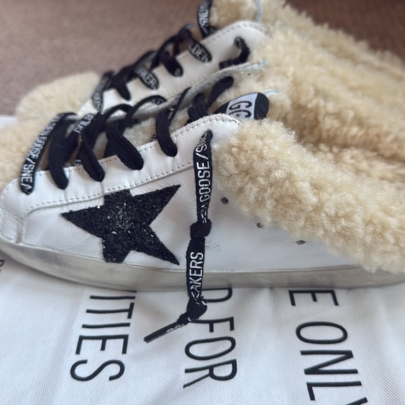 Golden Goose Shearling Black Slides (38) - Picture 2 of 4